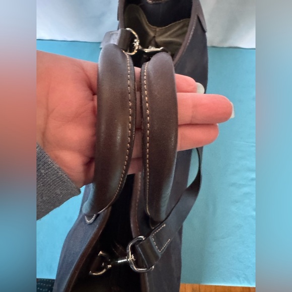 Vintage Dooney navy signature satchel/crossbody *cleaning needed! - Picture 4 of 7